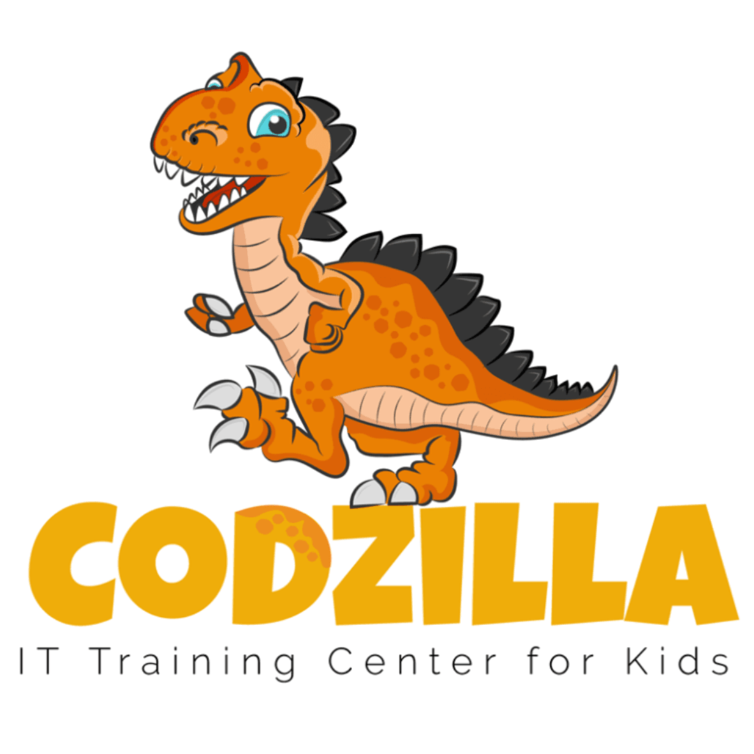 «Codzilla»-ի խորհրդանիշը՝ ժպտացող նարնջագույն դինոզավր, որը կանգնած է Codzilla գրառման վերևում։